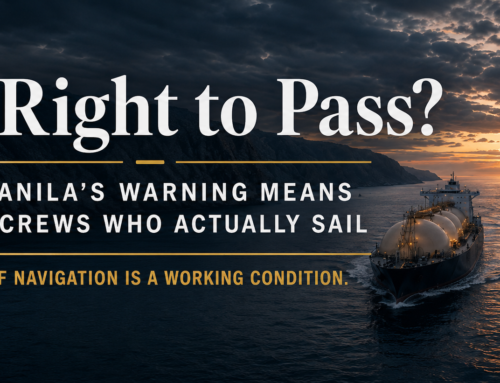 The Right to Pass? What Manila’s Warning Means for the Hormuz Strait, the Red Sea, and the Crews Who Actually Sail